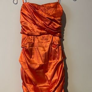 Bright Orange Sparkly Le Chuteau Dress